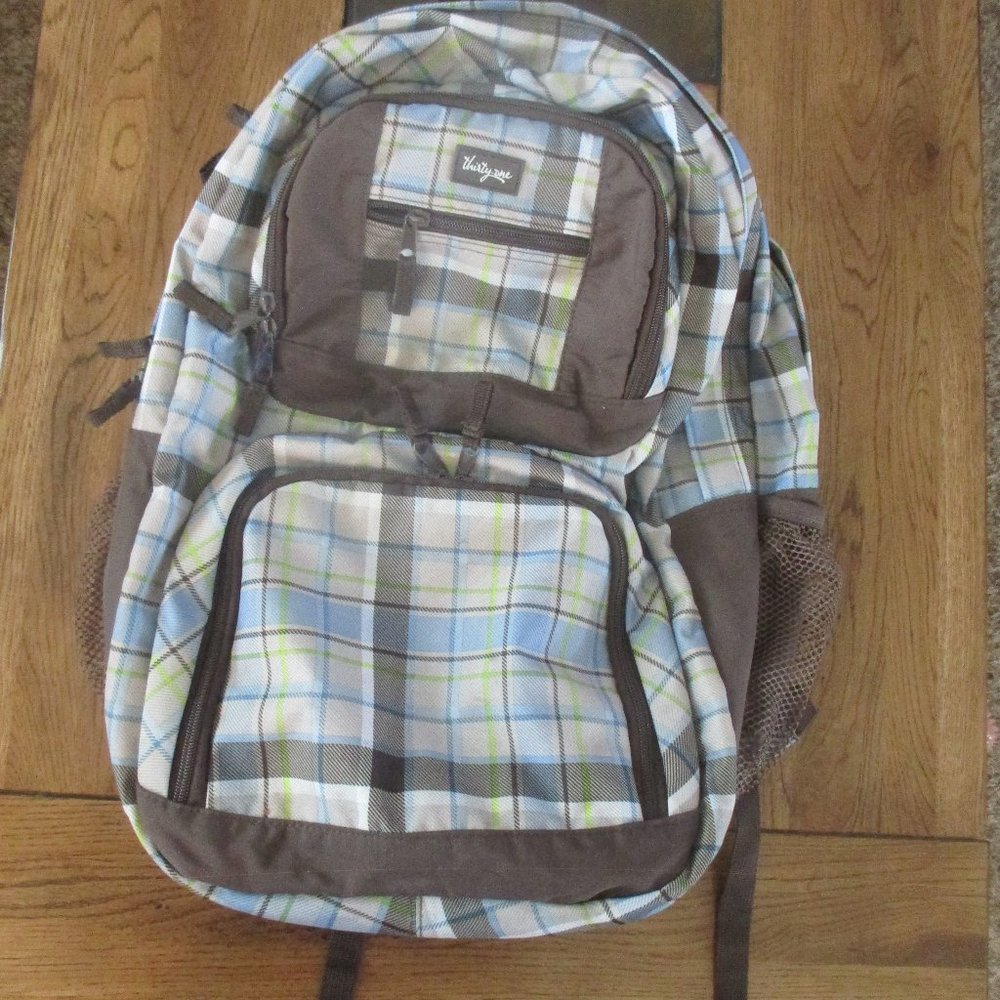 Thirty One 31 Plaid Full Size Backpack 20”